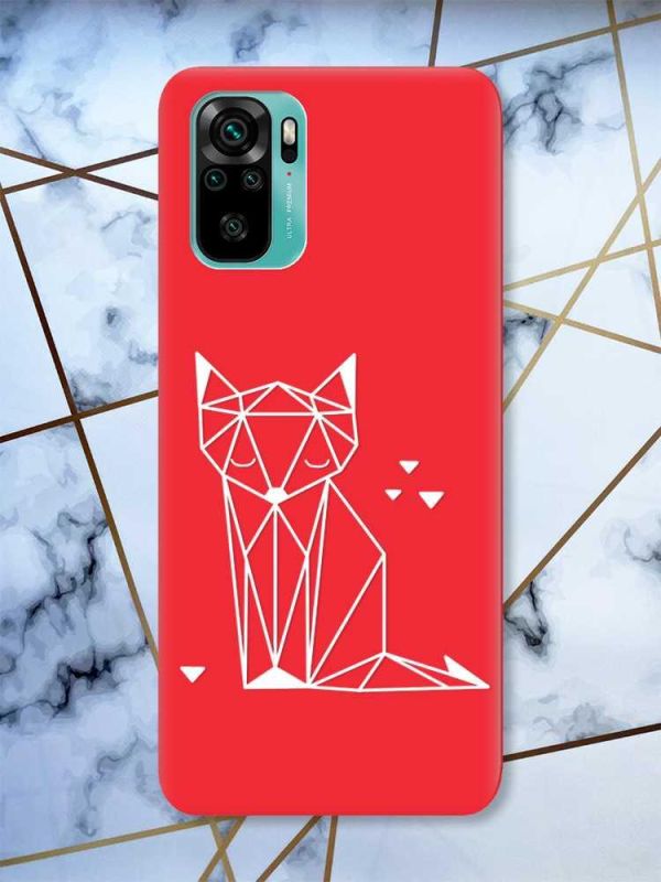 Матовий червоний чохол на Xiaomi Redmi Note 10 / Note 10s Лисиця (принт 127)