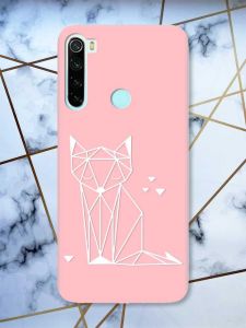 Матовий рожевий чохол на Xiaomi Redmi Note 8 Лисиця (принт 127)