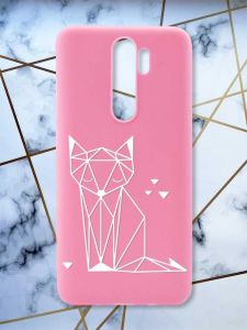 Матовий рожевий чохол на Xiaomi Redmi Note 8 Pro Лисиця (принт 127)