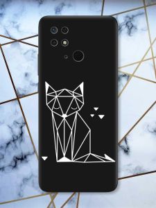 Матовий чорний чохол на Xiaomi Redmi 10C Лисиця (принт 127)