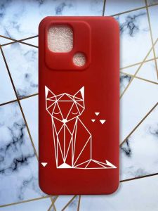 Матовий червоний чохол на Xiaomi Redmi 10C Лисиця (принт 127)