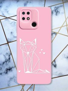 Матовий рожевий чохол на Xiaomi Redmi 10C Лисиця (принт 127)