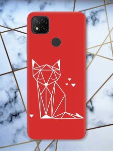 Матовий червоний чохол на Xiaomi Redmi 9C / 10A Лисиця (принт 127)