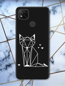 Матовий чорний чохол на Xiaomi Redmi 9C / 10A Лисиця (принт 127)
