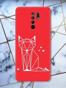 Матовий червоний чохол на Xiaomi Redmi 9 Лисиця (принт 127)