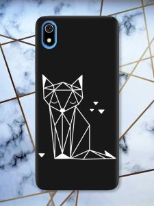 Матовий чорний чохол на Xiaomi Redmi 7A Лисиця (принт 127)