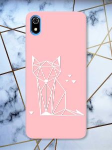 Матовий рожевий чохол на Xiaomi Redmi 7A Лисиця (принт 127)