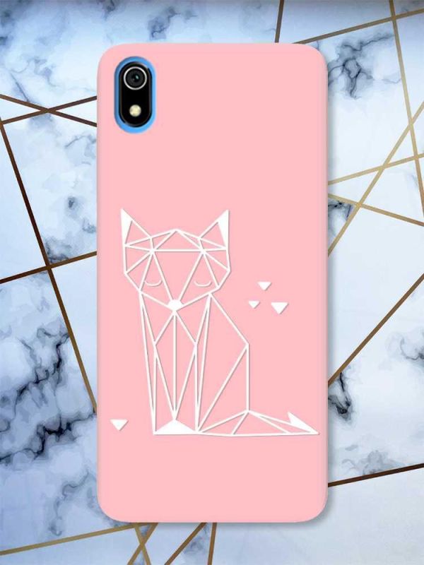 Матовий рожевий чохол на Xiaomi Redmi 7A Лисиця (принт 127)