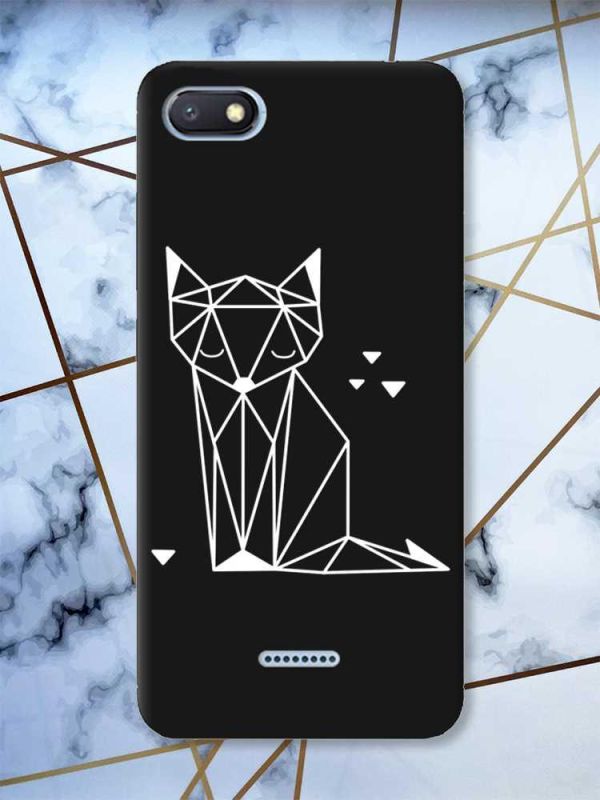 Матовий чорний чохол на Xiaomi Redmi 6A Лисиця (принт 127)