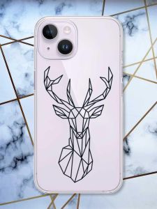 Прозорий чохол із захистом камери на iPhone 14 Олень (принт 128)
