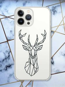 Прозорий чохол із захистом камери на iPhone 14 Pro Олень (принт 128)