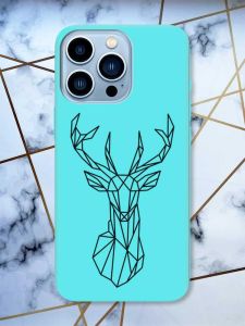 Матовий бірюзовий чохол на Apple iPhone 13 Pro Max Олень (принт 128)