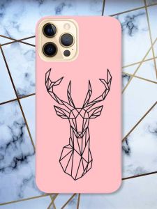 Матовий рожевий чохол на Apple iPhone 12 Pro Max Олень (принт 128)
