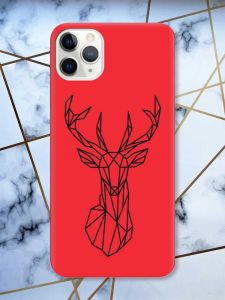 Матовий червоний чохол на iPhone 11 Pro Max (6.5) Олень (принт 128)