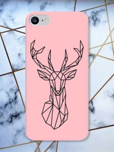 Матовий рожевий чохол на iPhone 7 / 8 Олень (принт 128)