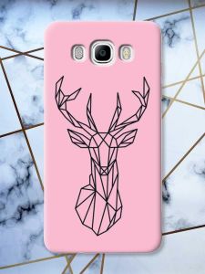 Матовий рожевий чохол на Samsung Galaxy J7(2016) J710 Олень (принт 128)