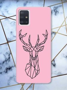 Матовий рожевий чохол на Samsung Galaxy A51 Олень (принт 128)