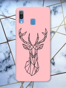 Матовий рожевий чохол на Samsung Galaxy A30 (2019) / A20 (2019) Олень (принт 128)