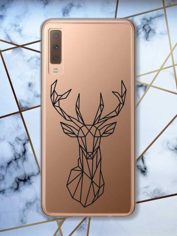Прозорий чохол на Samsung Galaxy A7(2018) A750 Олень (принт 128)
