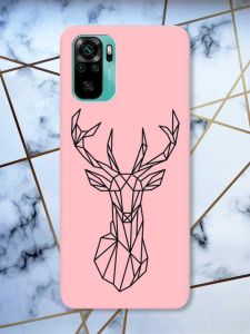 Матовий рожевий чохол на Xiaomi Redmi Note 10 / Note 10s Олень (принт 128)