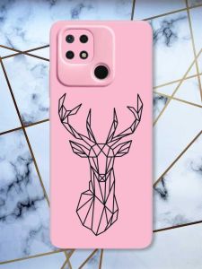 Матовий рожевий чохол на Xiaomi Redmi 10C Олень (принт 128)