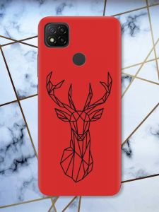 Матовий червоний чохол на Xiaomi Redmi 9C / 10A Олень (принт 128)