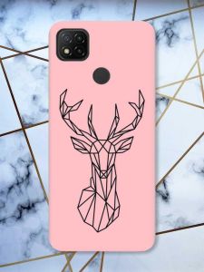 Матовий рожевий чохол на Xiaomi Redmi 9C / 10A Олень (принт 128)