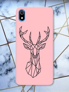 Матовий рожевий чохол на Xiaomi Redmi 7A Олень (принт 128)