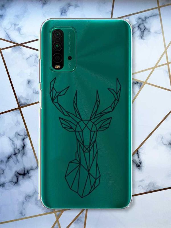 Прозорий чохол на Xiaomi Redmi 9T  Олень (принт 128)