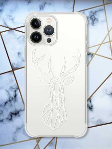 Прозорий чохол із потовщеними кутами на iPhone 14 Pro Олень (принт 129)