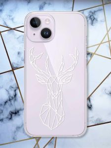 Прозорий чохол із захистом камери на iPhone 14 Олень (принт 129)