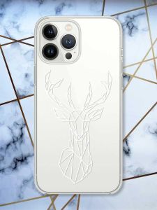 Прозорий чохол із захистом камери на iPhone 14 Pro Max Олень (принт 129)