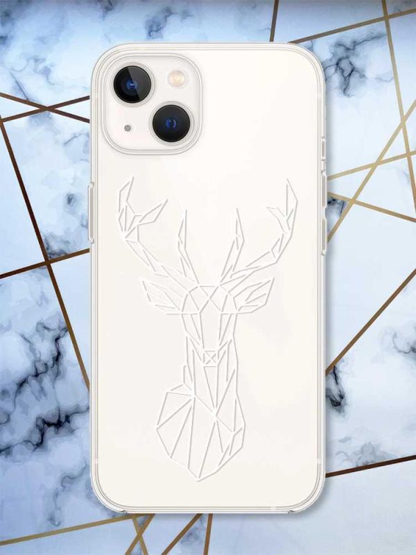Прозорий чохол із захистом камери на iPhone 14 Plus Олень (принт 129)