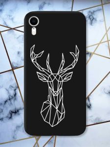 Матовий чорний чохол на Apple iPhone XR Олень (принт 129)