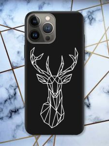 Матовий чорний чохол на Apple iPhone 13 Pro Олень (принт 129)