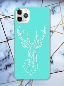 Матовий бірюзовий чохол на iPhone 11 Pro Max (6.5) Олень (принт 129)