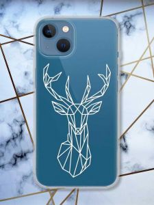 Прозорий чохол на Apple iPhone 13 Олень (принт 129)