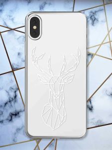 Прозорий чохол на iPhone X / XS Олень (принт 129)