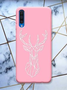 Матовий рожевий чохол на Samsung Galaxy A50 (2019) A505 Олень (принт 129)