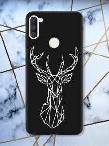 Матовий чорний чохол на Samsung Galaxy A11 Олень (принт 129)