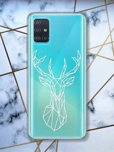Прозорий чохол на Samsung Galaxy A51 Олень (принт 129)