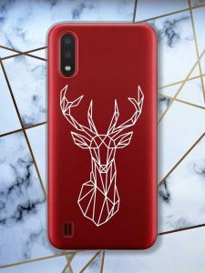 Прозорий чохол для Samsung Galaxy A01  Олень (принт 129)