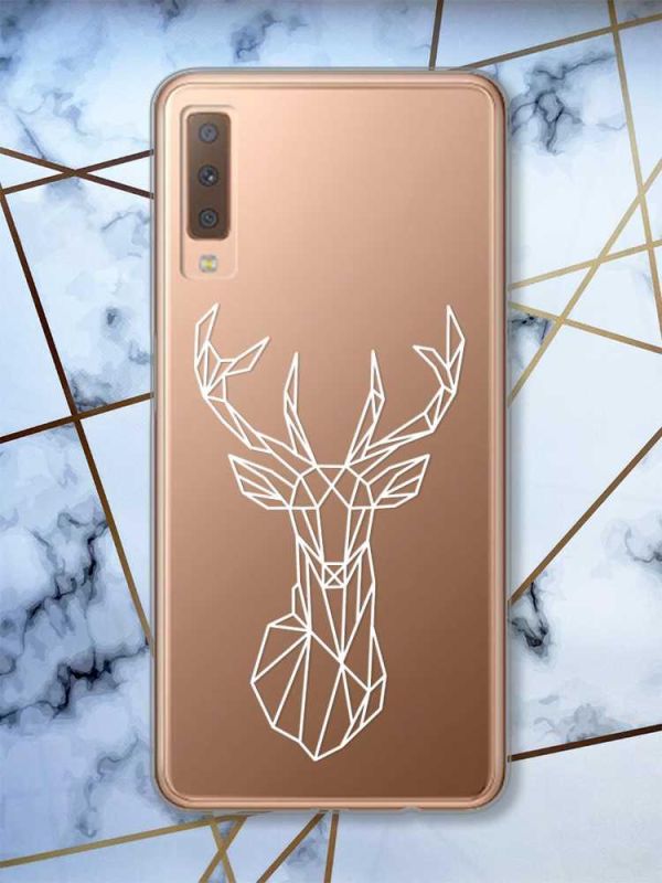 Прозорий чохол на Samsung Galaxy A7(2018) A750 Олень (принт 129)