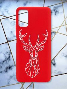 Матовий червоний чохол на Xiaomi Redmi Note 11 4G Олень (принт 129)