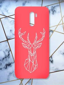 Матовий червоний чохол на Xiaomi Redmi Note 8 Pro Олень (принт 129)