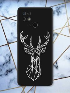 Матовий чорний чохол на Xiaomi Redmi 10C Олень (принт 129)