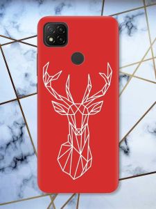 Матовий червоний чохол на Xiaomi Redmi 9C / 10A Олень (принт 129)
