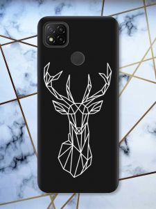 Матовий чорний чохол на Xiaomi Redmi 9C / 10A Олень (принт 129)