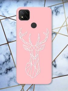 Матовий рожевий чохол на Xiaomi Redmi 9C / 10A Олень (принт 129)