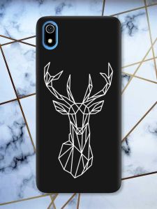 Матовий чорний чохол на Xiaomi Redmi 7A Олень (принт 129)